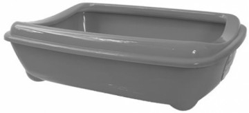 Placek Kaķu tualete : Magic Cat Litter Tray with rim Economy 42*31*13cm, grey