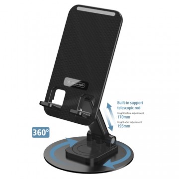 Jellico PH27 Smarthone & Tablet PC Desk Holder Stand (13.8x9.8cm) Folding / 360 rotation Black