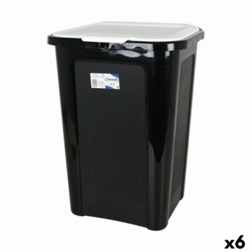 Rubbish Bin Tontarelli Coverline White 44 L Black 38,5 x 34,5 x 54,5 cm (6 Units)