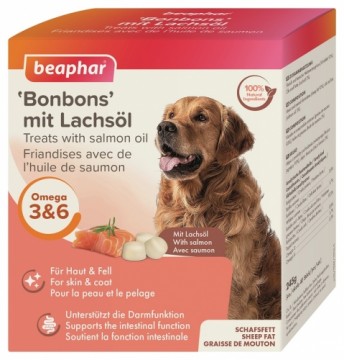 Vitamīnizēta papildbarība - Beaphar Mutton Fat Treats Salmon 245 gr