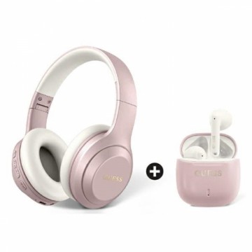 Zestaw Guess GUOBPV21J14BCELP słuchawki   nauszne Bluetooth + TWS różowy|pink