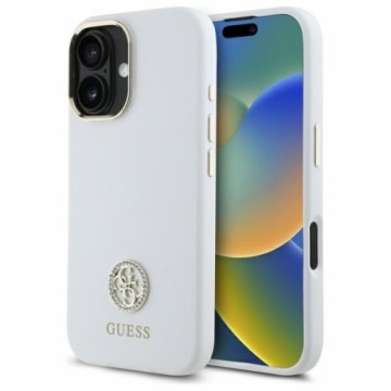 Guess GUHCP16SM4DGPH iPhone 16 6.1"       biały|white hardcase Silicone Logo Strass 4G