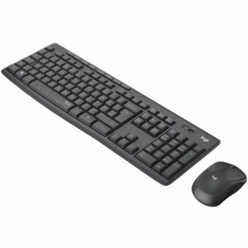 Klaviatūra un Bezvadu Pele Logitech MK295 Melns QWERTY Francūzis AZERTY