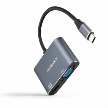 USB C uz VGA/HDMI Adapteris NANOCABLE 10.16.4303 4K Ultra HD