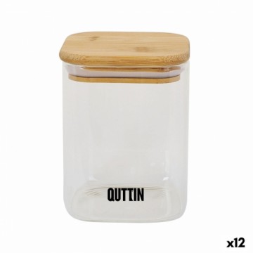 Food Preservation Container Quttin Bamboo Borosilicate Glass 480 ml (12 Units)