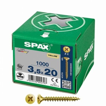 Skrūvju kaste SPAX Yellox Z2 Plakana galva 3,5 x 20 mm 1000 Unidades