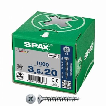 Skrūvju kaste SPAX Wirox Z2 Plakana galva 3,5 x 20 mm 1000 Unidades