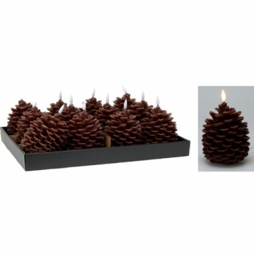 LED Candle Lifetime Brown Pine cone 13 cm Flame effect