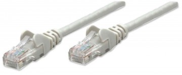 Intellinet Network Patch Cable, Cat5e, 3m, Grey, CCA, U/UTP, PVC, RJ45, Gold Plated Contacts, Snagless, Booted, Lifetime Warranty, Polybag