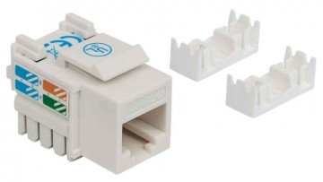 Intellinet Keystone Jack, Cat5e, UTP, Punch-down, White