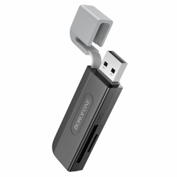 OEM Borofone Card reader DH9 Wisdom 2 in 1 - USB 3.0 to SD + micro SD - black-grey