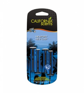 California Scents Vent Stick Newport New Car Car Scent 4 pcs