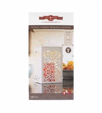 Candle Warmers Scroll heated candle lantern white