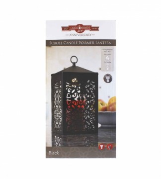 Candle Warmers Scroll heated candle lantern black