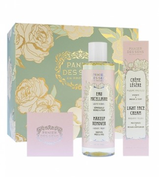 Panier Des Sens Radiant Peony gift set light face cream 40 ml + nourishing face cream 50 ml + micellar water 200 ml