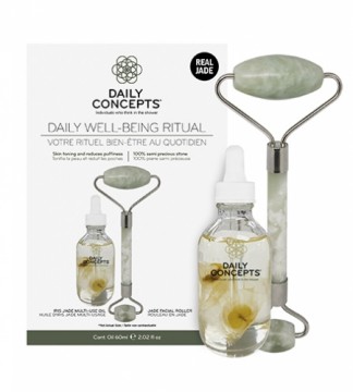 Daily Concepts Daily Well-Being Ritual gift set Daily Jade Facial Roller + Iris Jade Multi-Use Oil 60 ml