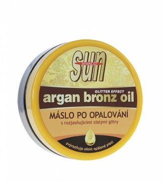 Vivaco SUN Argan Bronz Oil brightening butter after sunbathing with organic argan oil and gold glitter 200 ml