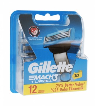 Gillette Mach3 Turbo spare blades for men 12 pcs