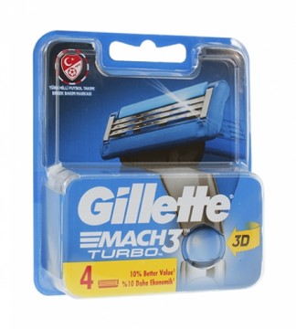 Gillette Mach3 Turbo spare blades for men 4 pcs