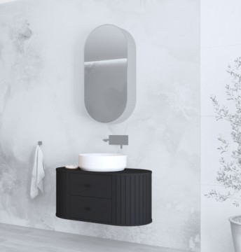 Halmar sink cabinet, VENEZIA SU, black matt