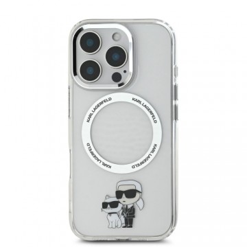 Karl Lagerfeld IML Karl and Choupette MagSafe Case for iPhone 16 Pro Transparent