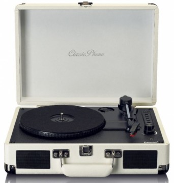 Vinyl record player in a suitcase Lenco TT115CR, creme