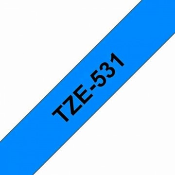 Laminēta lente iekārtu marķēšanai Brother Tape TZE531 Zils 12 mm