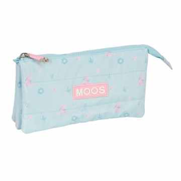 Тройной пенал Moos Garden бирюзовый 22 x 12 x 3 cm