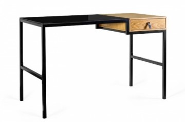 Desk with drawer Unique LESTE 120 x 60 cm black/oak