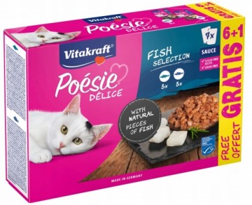 VITAKRAFT Poésie Delice Fish selection - wet cat food - 6 + 1 x 85g