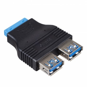 Adapter Akyga AK-CA-58 2x USB 3.0 A (f) | USB 19 pin (f)