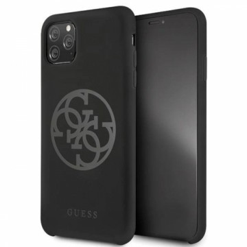 Guess GUHCN65LS4GBK iPhone 11 Pro Max black|czarny hard case Silicone 4G Tone On Tone