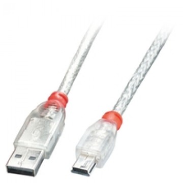 Lindy 41780 Usb Cable 0.2 M Usb 2.0 Usb A Mini-Usb B Transparent