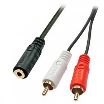 Lindy Audiokabel Stereo 3.5mm|2xRCA F|M 0.25m