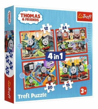 Puzlis TREFL Thomas and Friends 4 in 1 (12,15,20,24 gb.) 4+ T34619