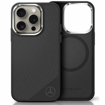 Mercedes MEHMP16L23SUGDK iPhone 16 Pro    6.3" czarny|black hardcase Silicone Tonal Logo Wood Pattern MagSafe