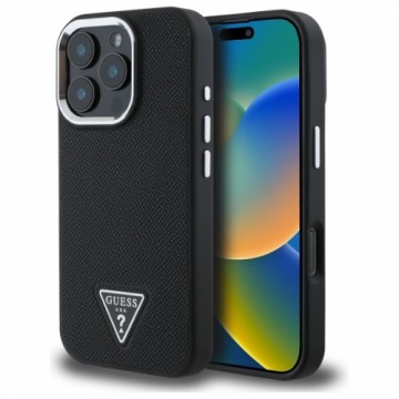 Guess GUHMP16XPGTSPSK iPhone 16 Pro Max   6.3" czarny|black hardcase Grained Triangle MagSafe