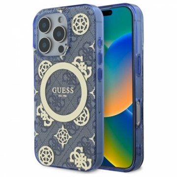 Guess GUHMP16XH4PYEEB iPhone 16 Pro Max   6.9" niebieski|blue hardcase IML Peony On 4G Background MagSafe