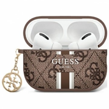 Guess GUAP2P4RPSW AirPods Pro 2           (2022|2023) cover brązowy|brown 4G Printed Stripes Charm