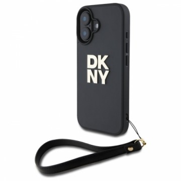 DKNY DKHCP16SPBSWSK iPhone 16 6.1"        czarny|black hardcase Wrist Strap Stock Logo