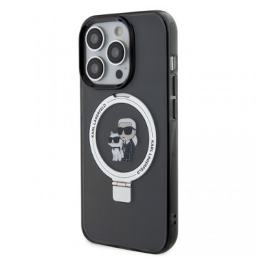 Karl Lagerfeld Ringstand Karl and Choupette MagSafe Case for iPhone 16 Pro Max Black