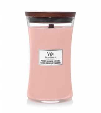 WoodWick Pressed Blooms & Patchouli scented candle with wooden wick 609,5 g