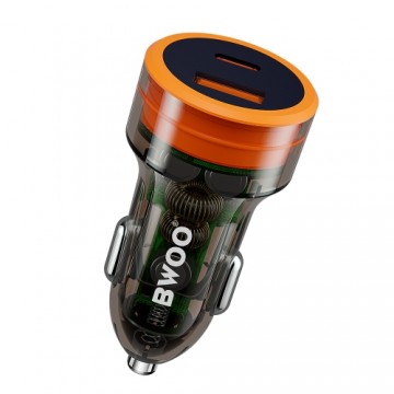 BWOO 38W fast transparent car charger BO-CC85 QC 18W + PD 20W