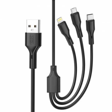 XO cable NB230 3w1 USB - Lightning + USB-C + microUSB 1,0m 2,4A black