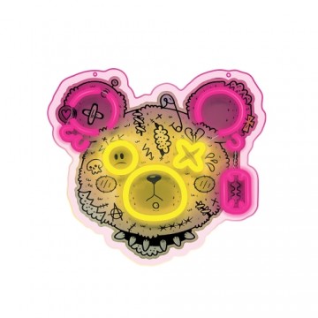 Neon ART LED PUNK TEDDY BEAR pink-yellow FLA01 Forever Light