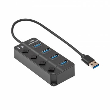 Hub USB Akyga AK-AD-33 active USB A (m) | 4x USB A (f) switches ver. 3.0 15cm