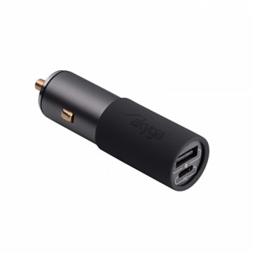 Car charger 12|24V Akyga AK-CH-26 100W USB-A + USB-C PD Quick Charge 3.0 5-20V | 1.5-5A grey