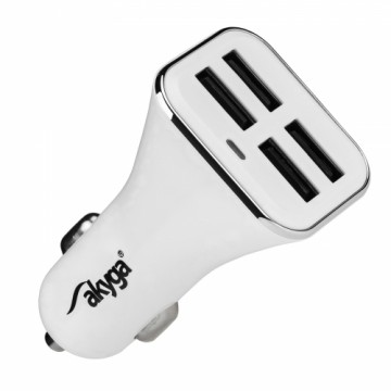 Car charger 12|24V Akyga AK-CH-09 34W 4x USB-A 5V | 6.8A white