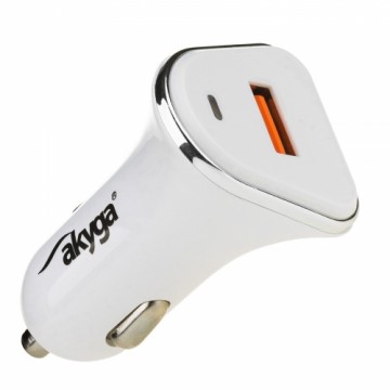 Car charger 12|24V Akyga AK-CH-07 18W USB-A Quick Charge 3.0 5-12V | 1.5-3A  white