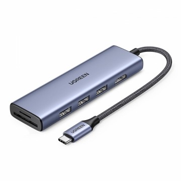 HUB Ugreen CM511 20956A 6in1 USB-C - HDMI | 3x USB-A 3.0 | SD|TF card reader - gray